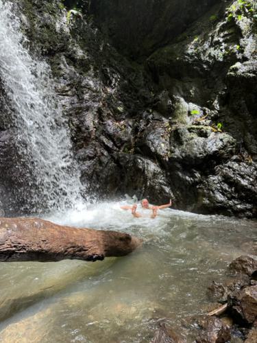 Heike im Wasserfall