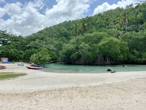 Fluss am Ende der Playa Rincon